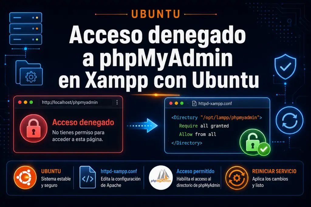 Acceso denegado a phpmyadmin en Xampp con Ubuntu