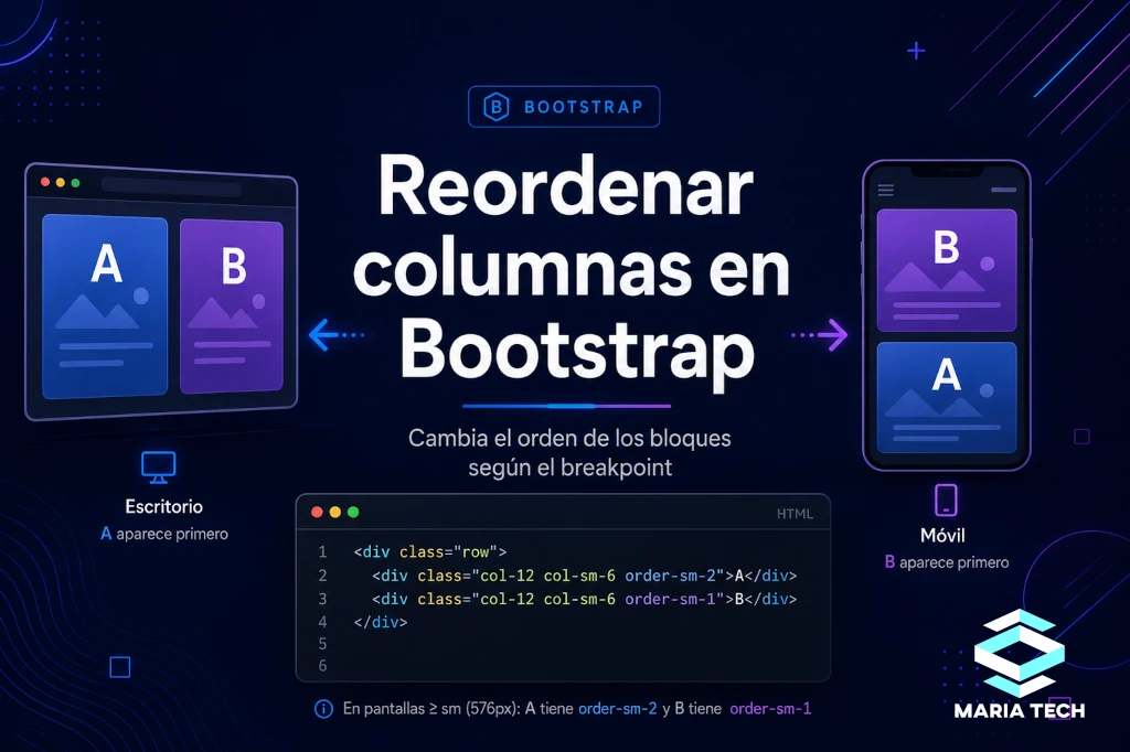 Reordenar columnas con Booststrap