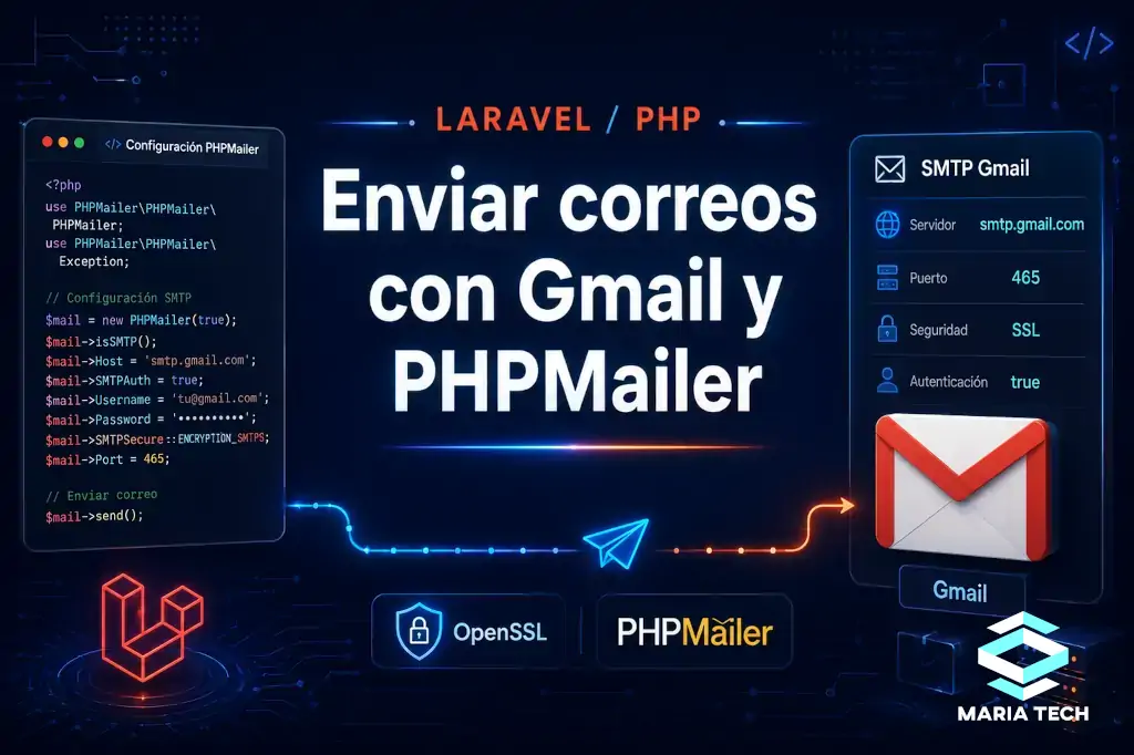 Enviar correos con Gmail y PHPMailer