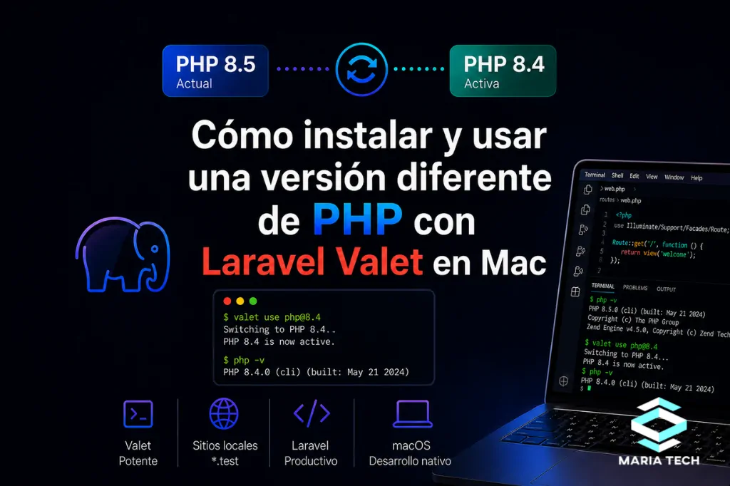 Cómo instalar y usar una versión diferente de PHP con Laravel Valet en Mac