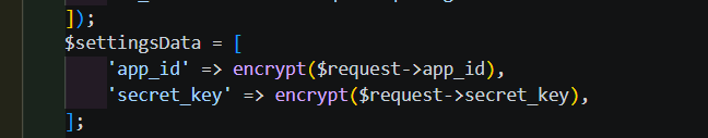 Uso de la función encrypt en Laravel