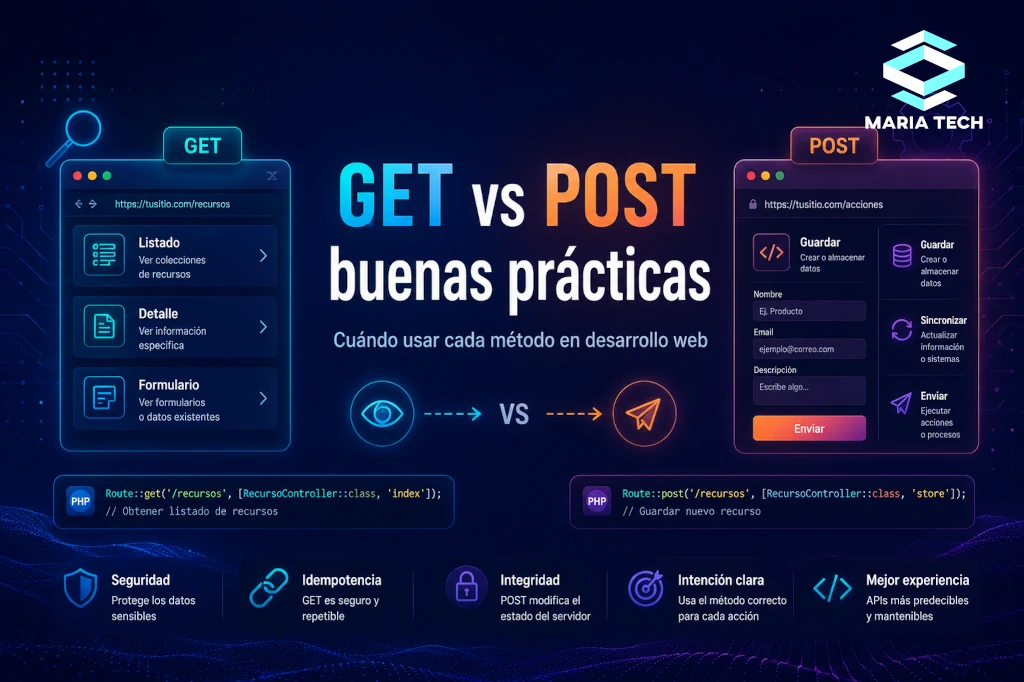 GET vs POST: cuándo usar cada método en desarrollo web