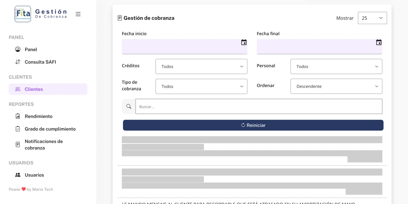 Gestión de cobranza
